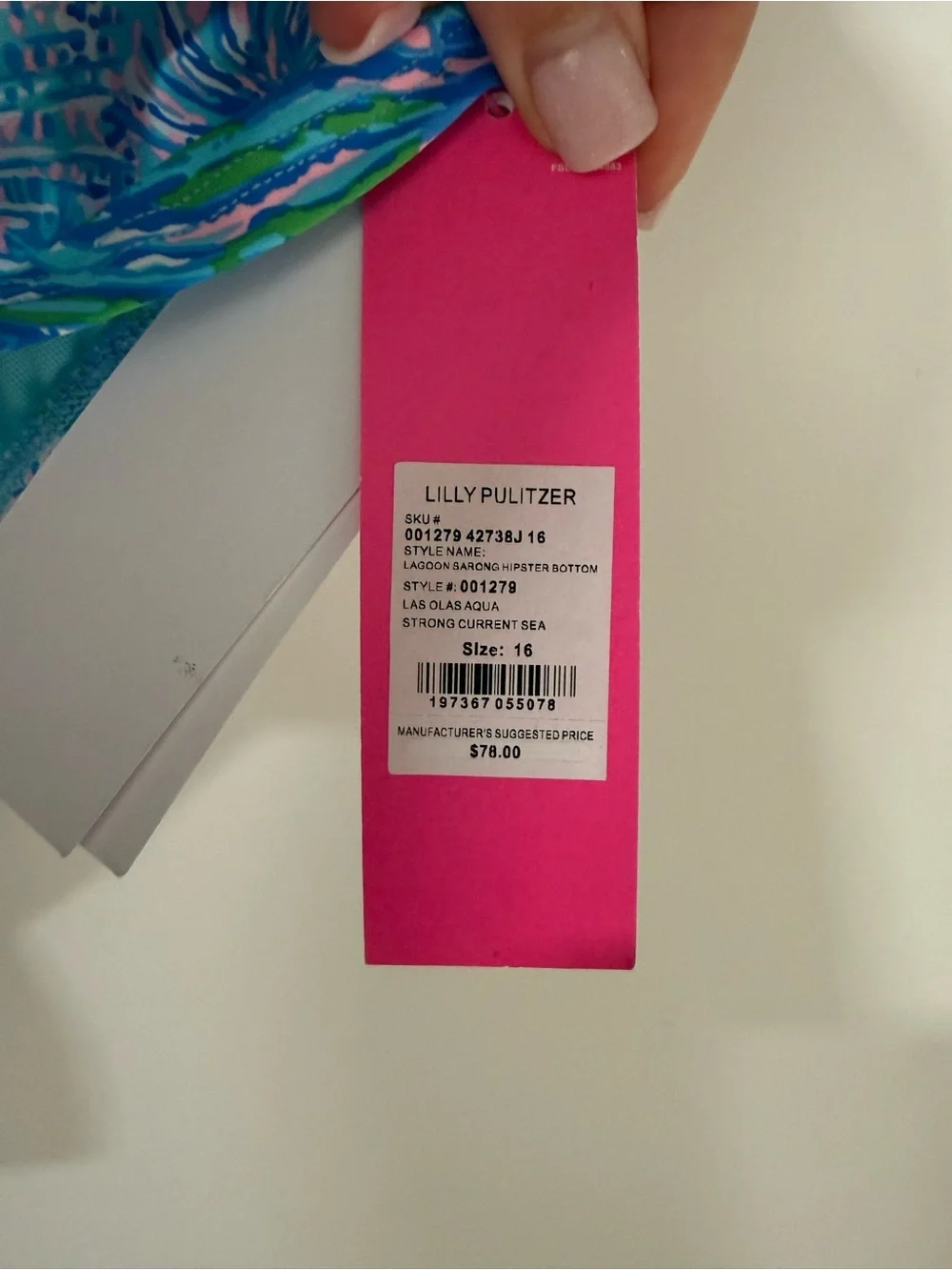 NWT Lilly Pulitzer size 16 Lagoon Sarong Hipster bikini bottoms